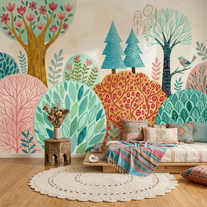 Whimsical Forest Wallpaper Paper Texture Whimsical Forest Wall Mural