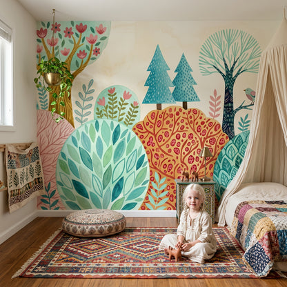 Whimsical Forest Wallpaper Paper Texture Whimsical Forest Wall Mural