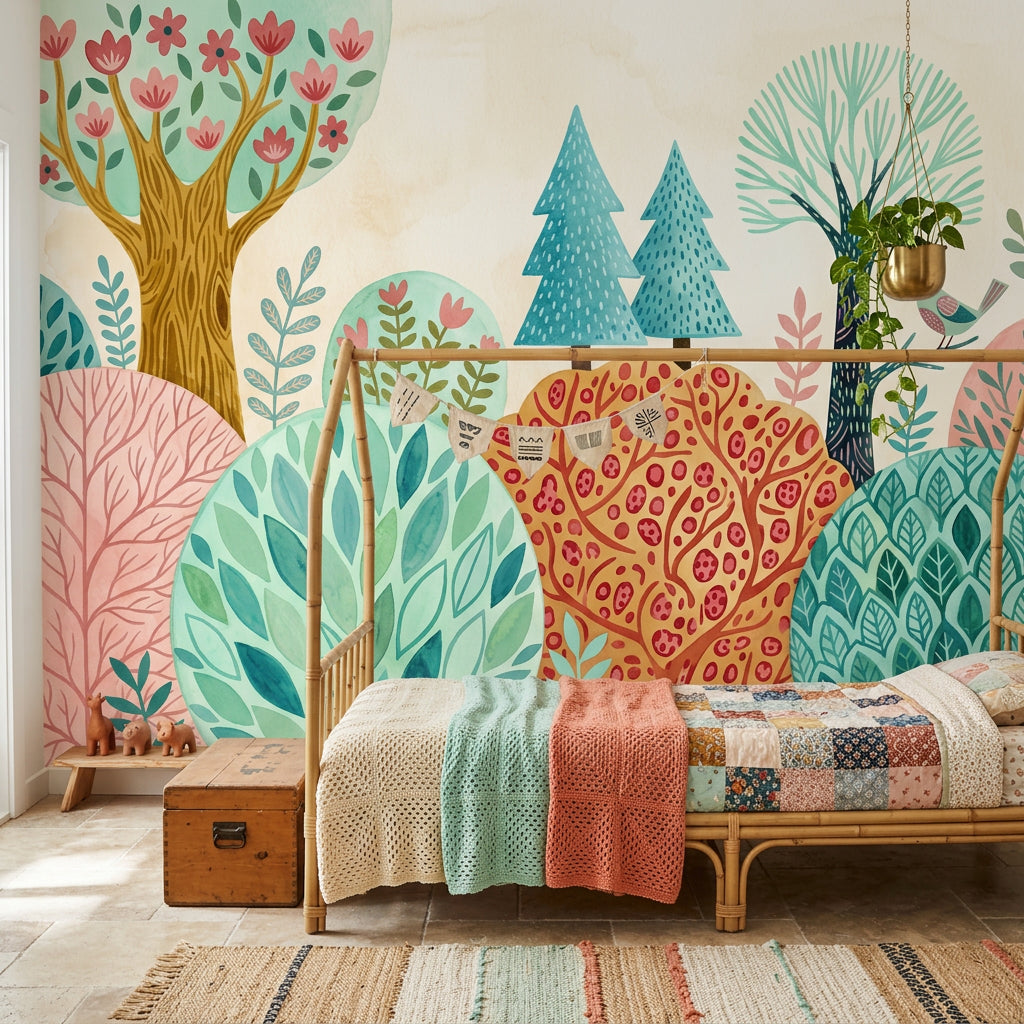 Whimsical Forest Wallpaper Paper Texture Whimsical Forest Wall Mural