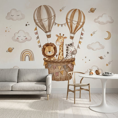 Hot Air Balloon Wallpaper Balloon Ride Removable Nursery Wall Decor
