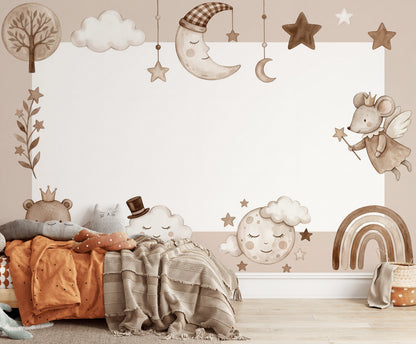 Tree Silhouette Wallpaper Woodland Nursery Wall Mural