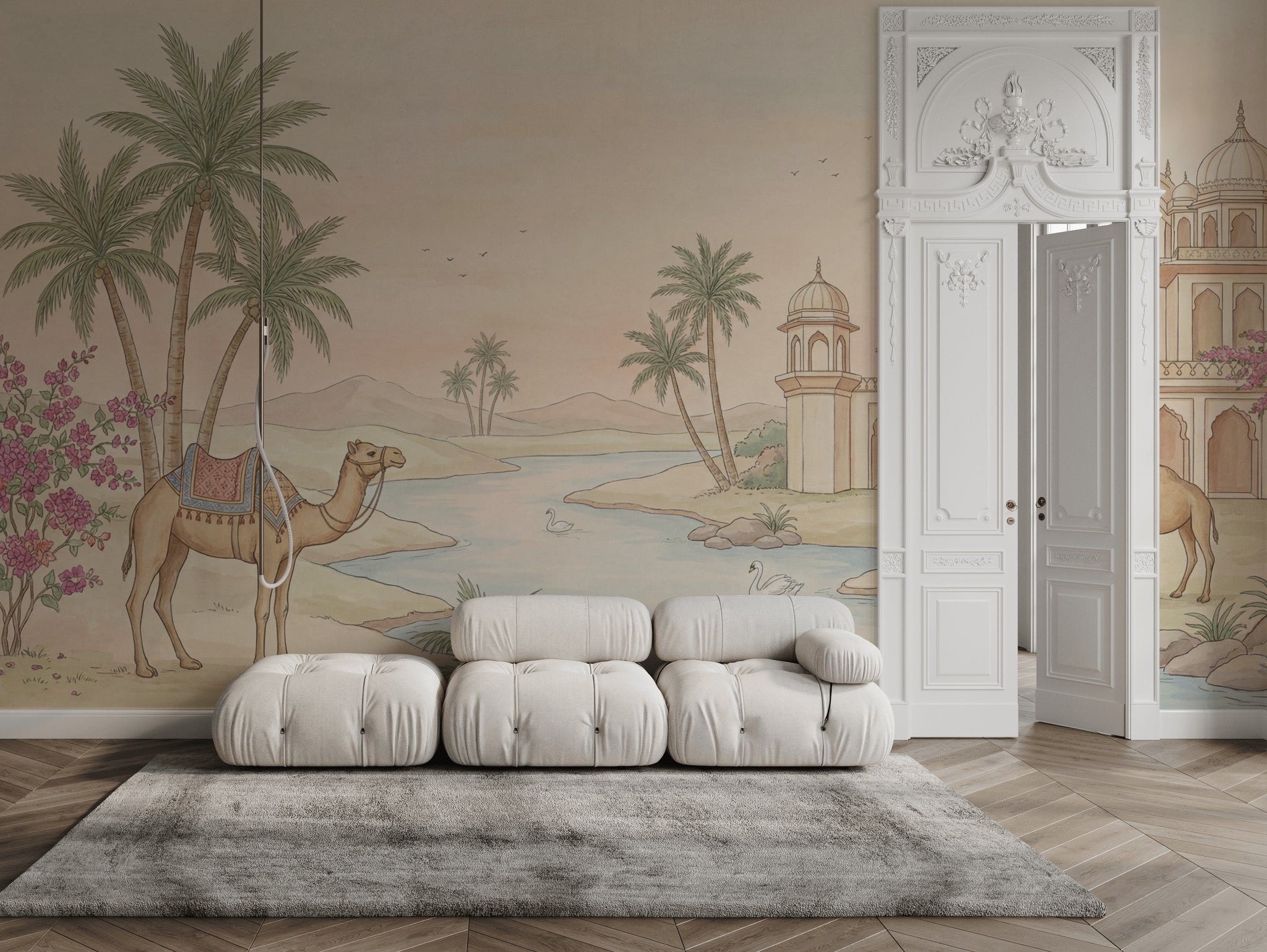 Desert Oasis Wallpaper Palace Domes Camel Wall Mural