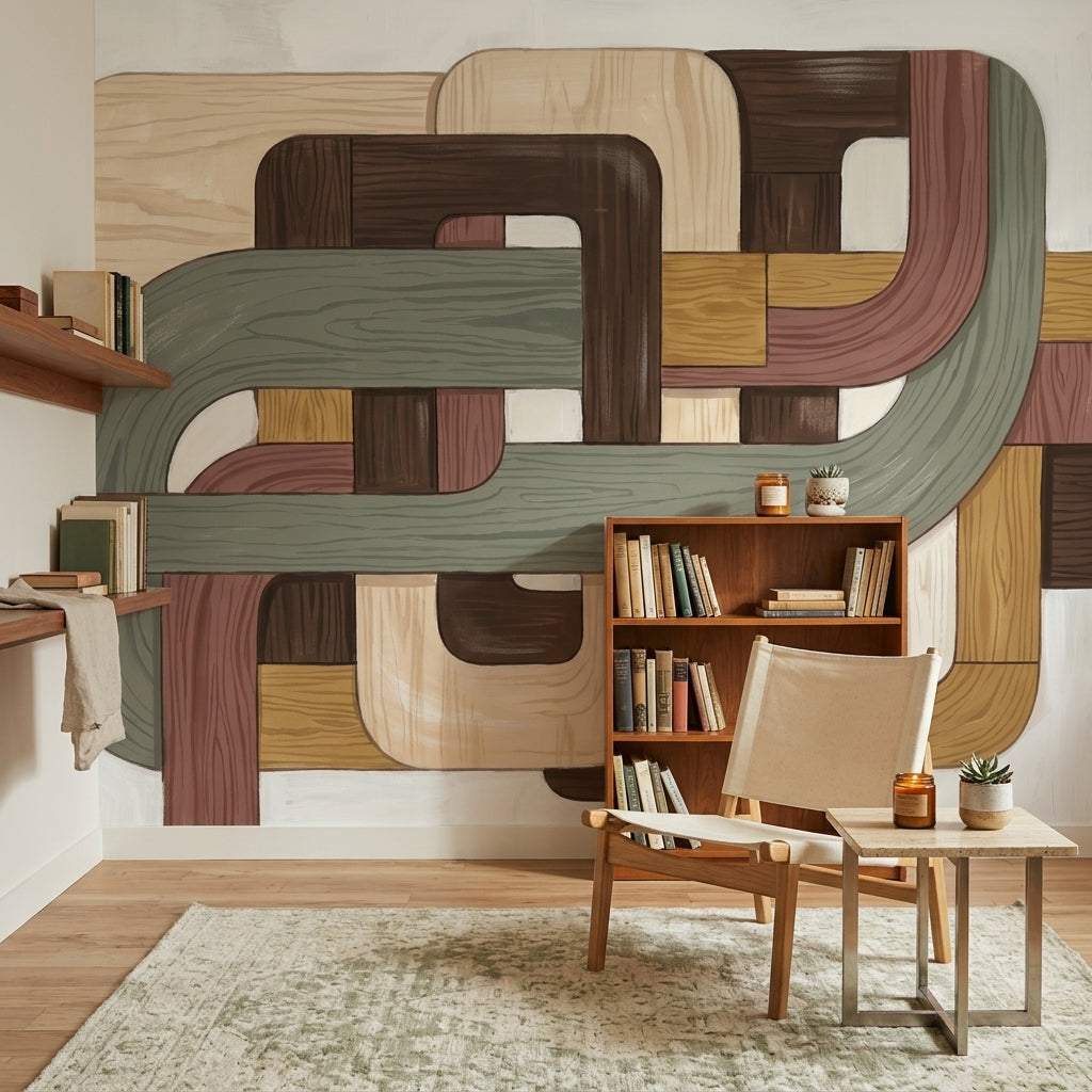 Mid Century Modern Wallpaper Retro Geometric Wall Mural