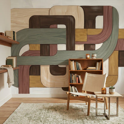 Mid Century Modern Wallpaper Retro Geometric Wall Mural