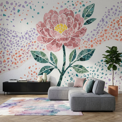 Terrazzo Texture Wallpaper Abstract Pattern Removable Wall Decor