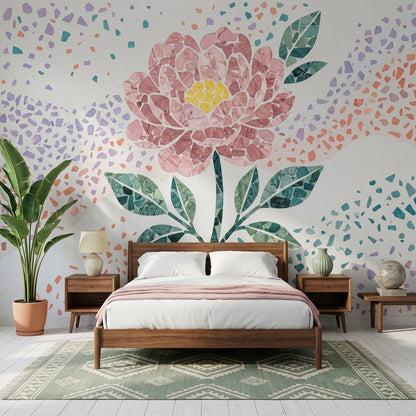Terrazzo Texture Wallpaper Abstract Pattern Removable Wall Decor