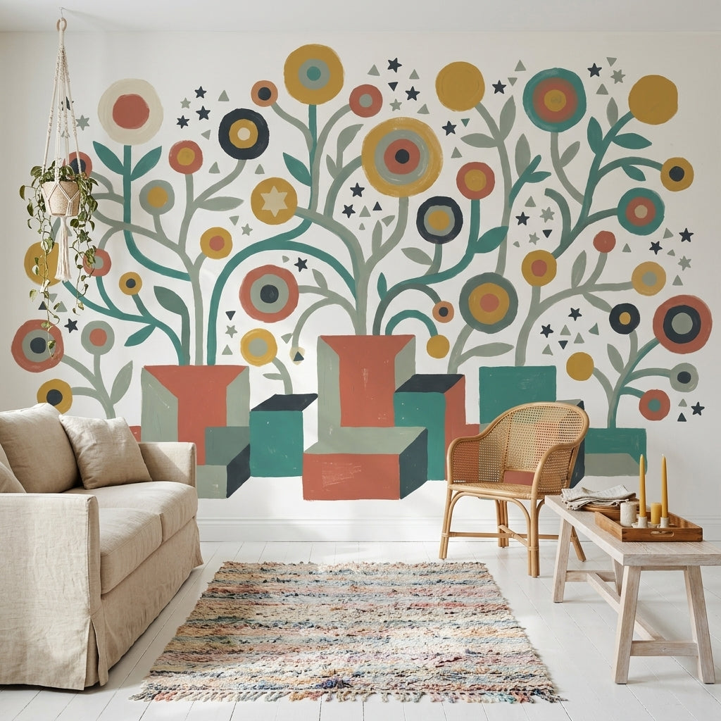 Mid Century Modern Wallpaper Retro Eclectic Wall Mural