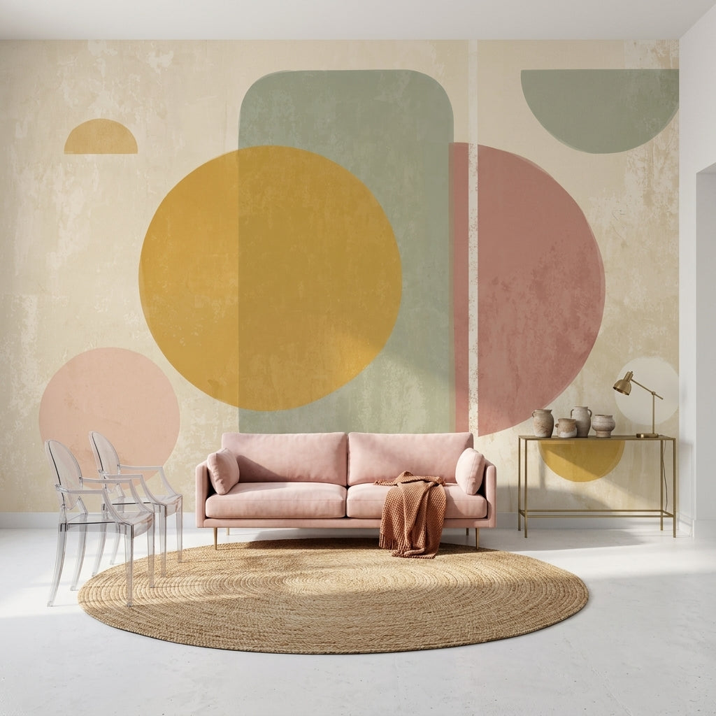 Mid Century Modern Wallpaper Retro Geometric Wall Mural
