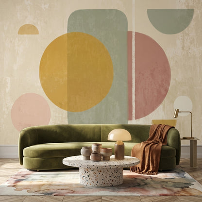 Mid Century Modern Wallpaper Retro Geometric Wall Mural