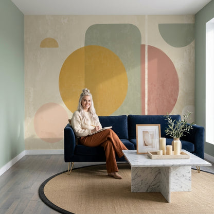 Mid Century Modern Wallpaper Retro Geometric Wall Mural