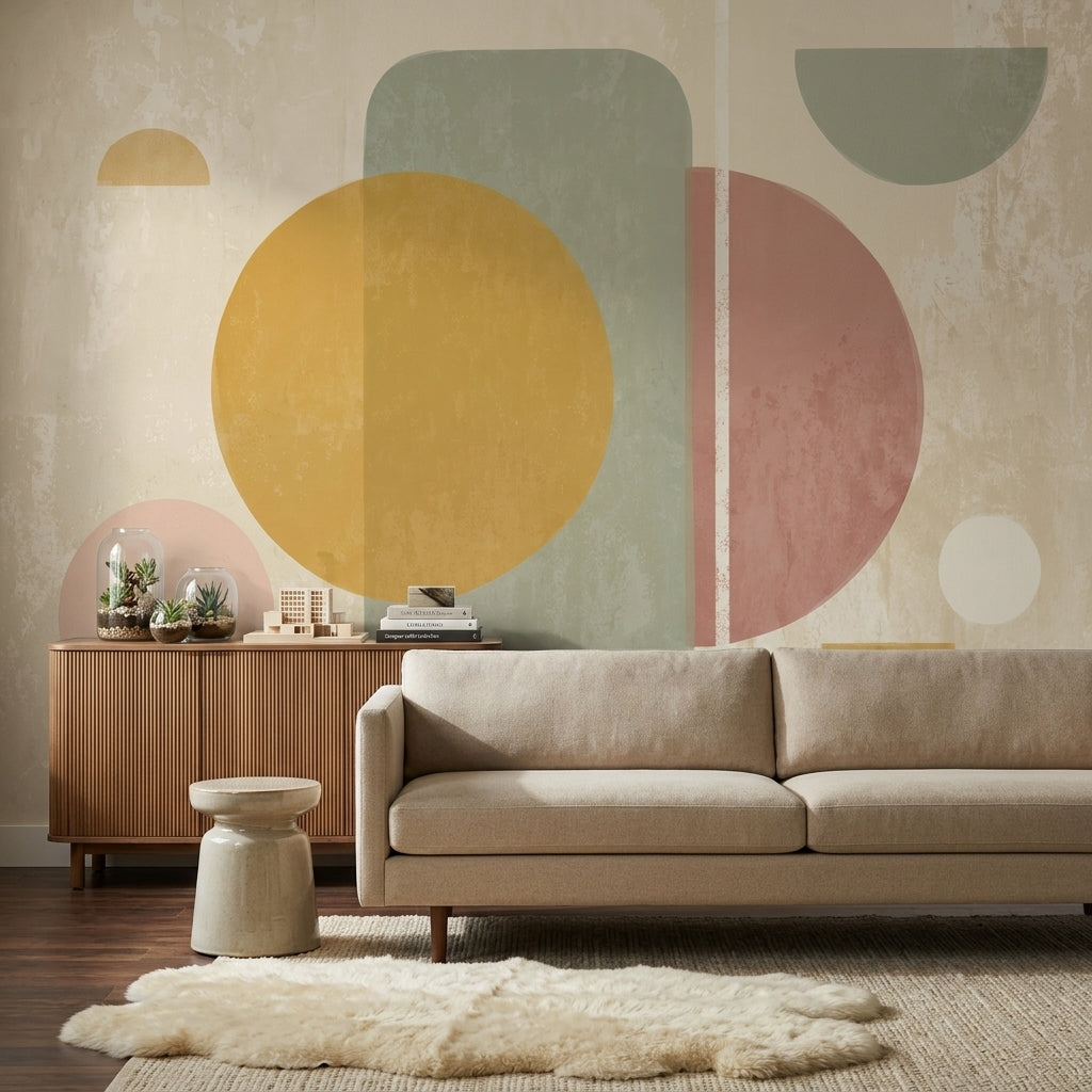 Mid Century Modern Wallpaper Retro Geometric Wall Mural