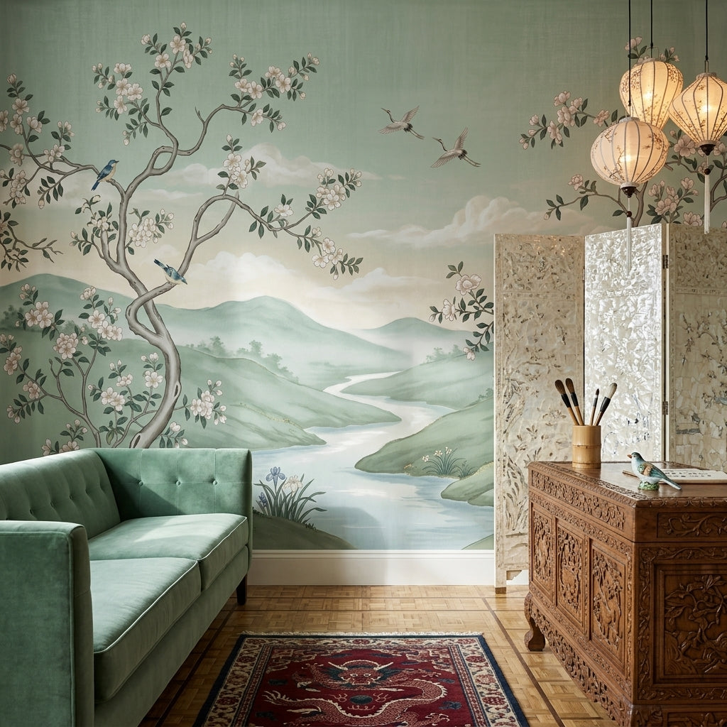 Muted Green Wallpaper Pastel Green Removable Sage Green Wall Decor