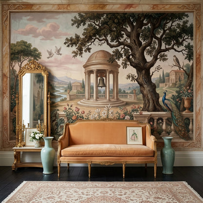Classical Landscape Mural Wallpaper Mediterranean Villa Neoclassical Rotunda Wall Mural