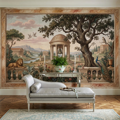 Classical Landscape Mural Wallpaper Mediterranean Villa Neoclassical Rotunda Wall Mural