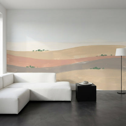 Abstract Landscape Wallpaper Rolling Hills Minimalist Wall Mural