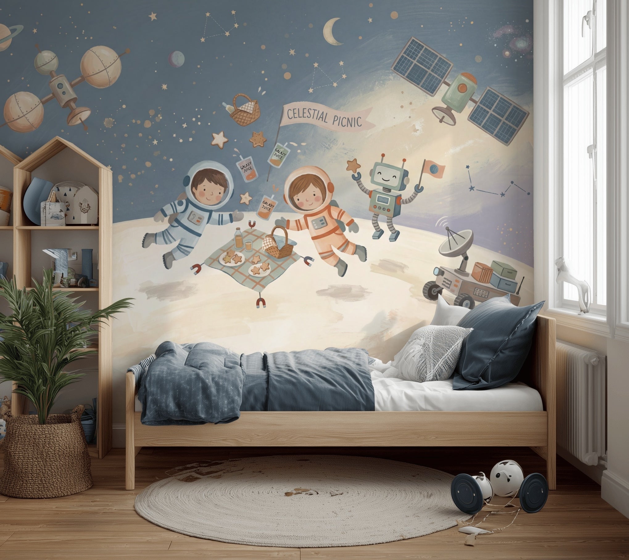 With Stars Wallpaper Starry Sky Removable Galaxy Wall Decor