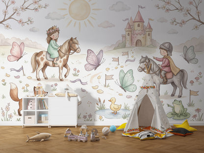 White Background Wallpaper Pastel Butterflies Removable Wall Decor