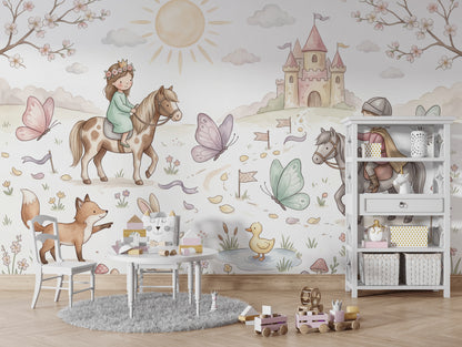 White Background Wallpaper Pastel Butterflies Removable Wall Decor