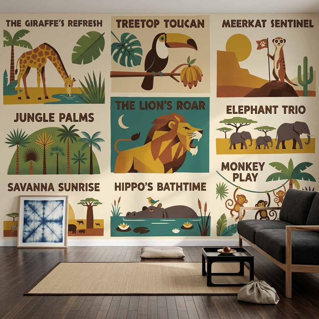 Mid Century Modern Wallpaper Retro Vintage Wall Mural