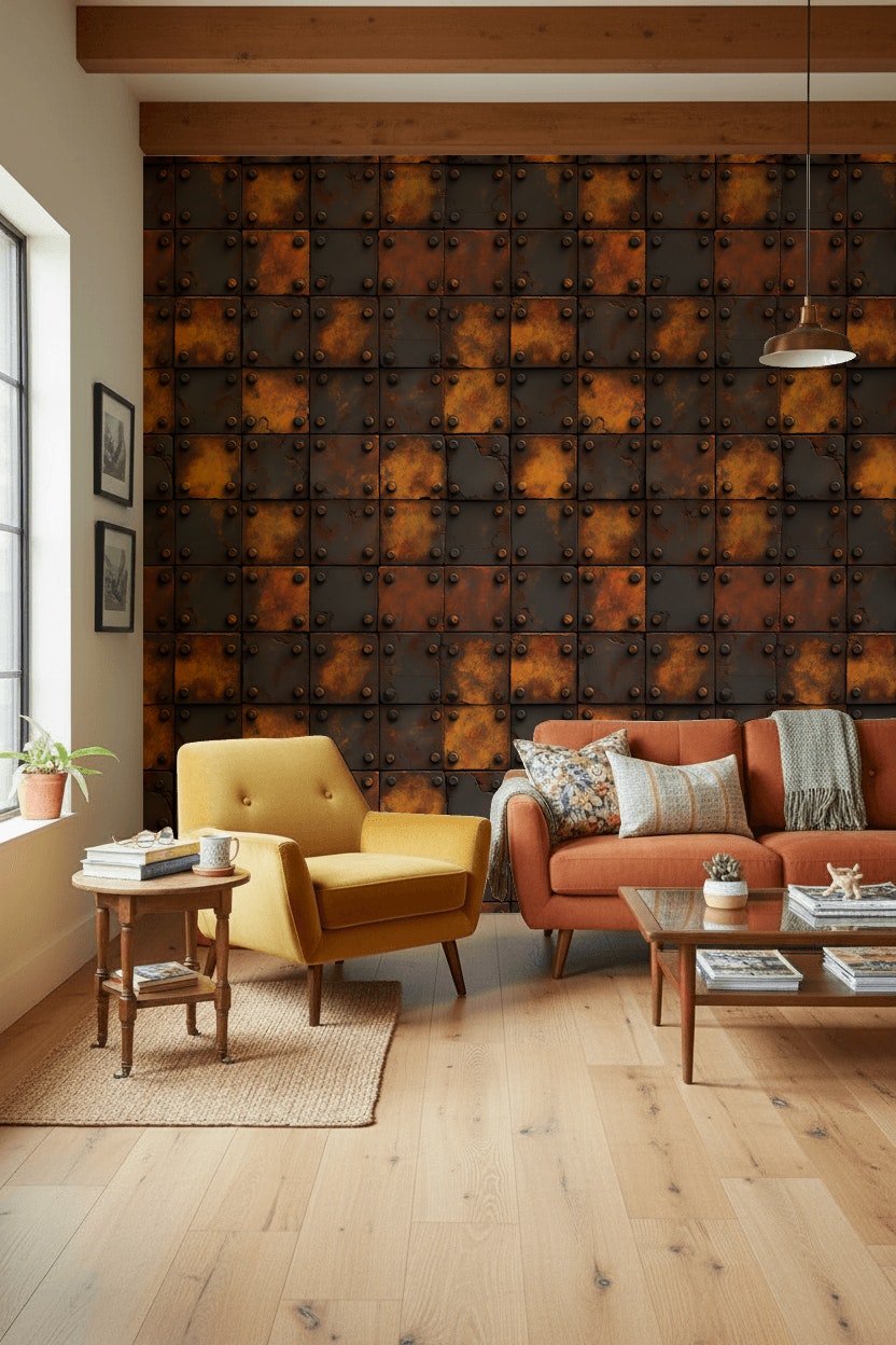 Grunge Texture Wallpaper Industrial Rust Removable Wall Decor