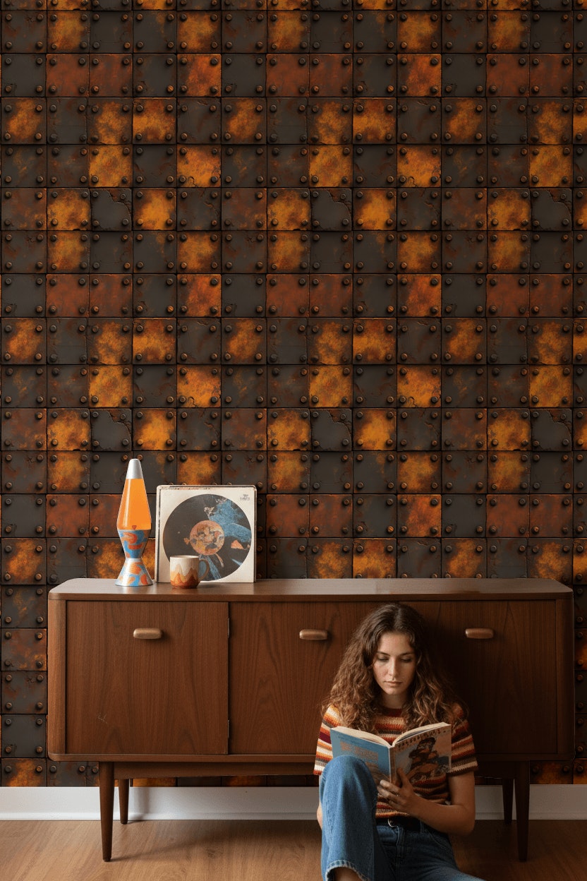 Grunge Texture Wallpaper Industrial Rust Removable Wall Decor