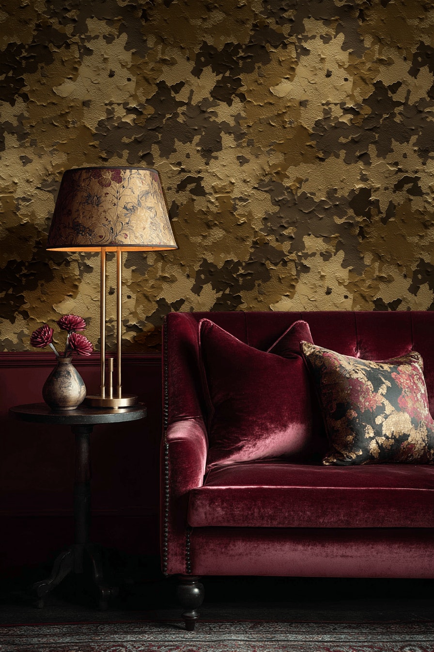 Peeling Paint Wallpaper Camouflage Abstract Removable Wall Decor