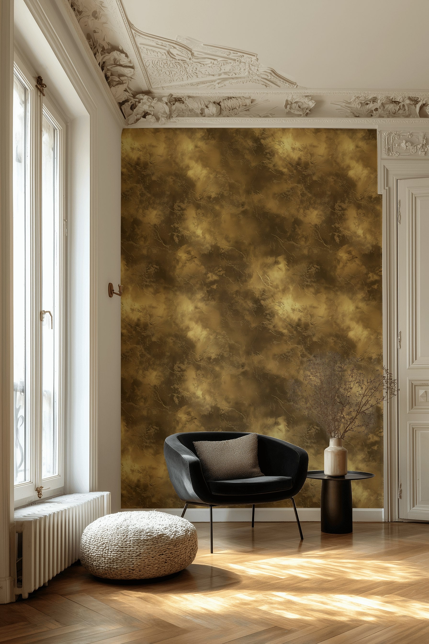 Metallic Gold Wallpaper Marble Texture Removable Abstract Stone Wall Decor