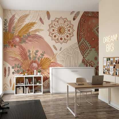 Boho Wallpaper Global Inspired Removable Moroccan Geometric Wall Decor