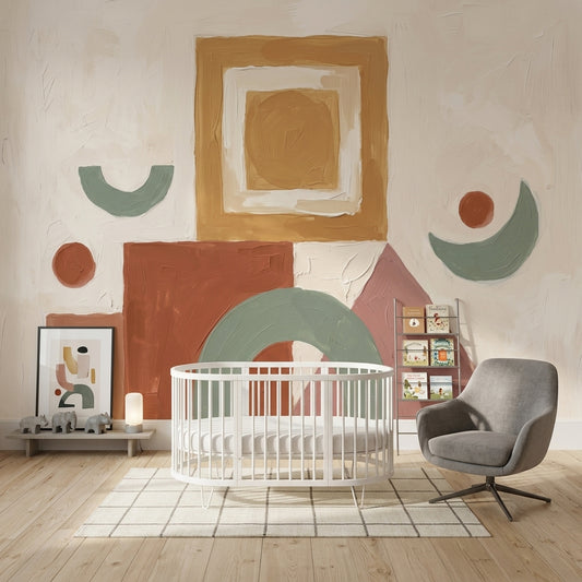 Abstract Wallpaper Geometric Earth Tones Removable Wall Decor
