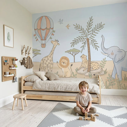 Hot Air Balloon Wallpaper Safari Jungle Wall Mural