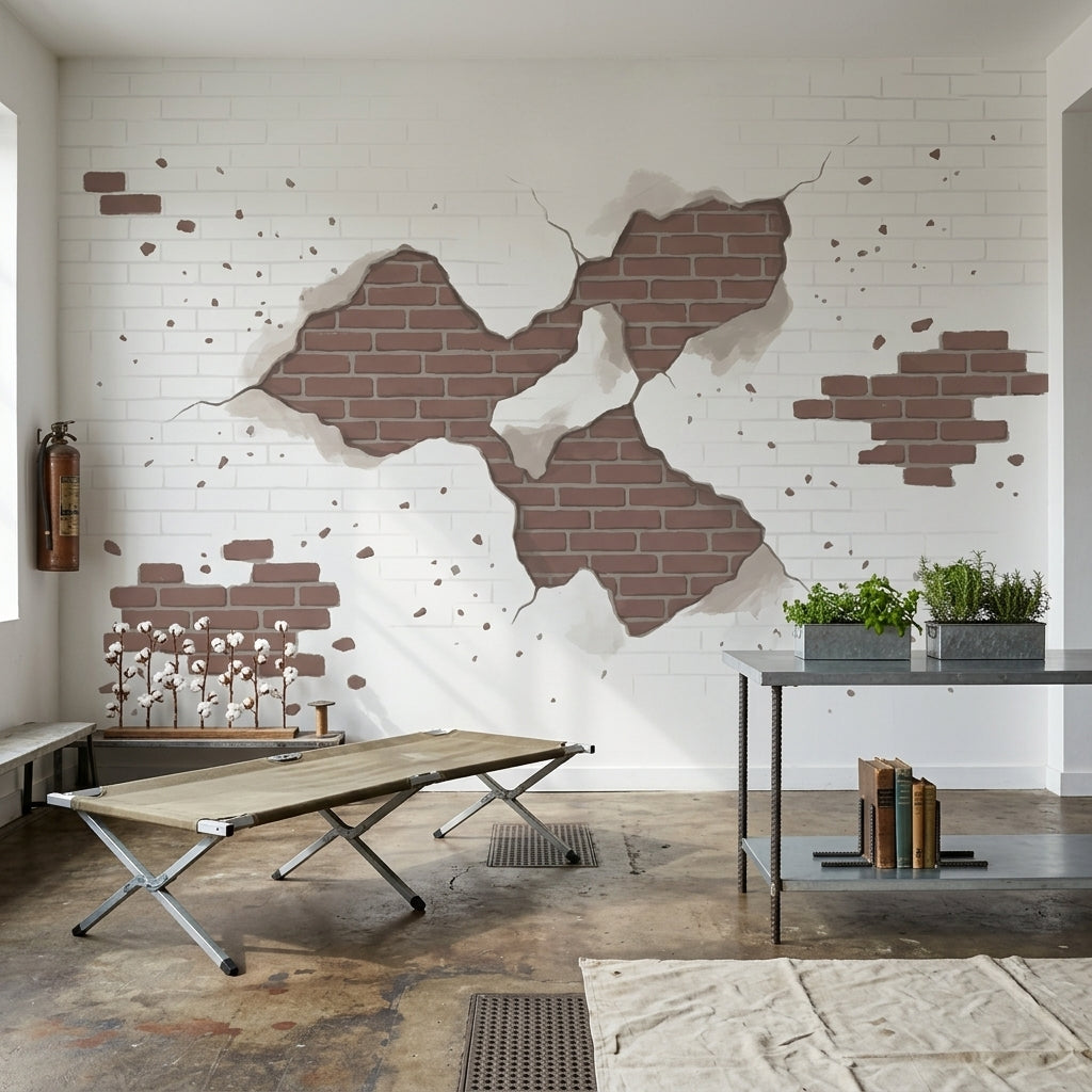 Brick Wall Wallpaper White Brick Wall Industrial Wall Mural