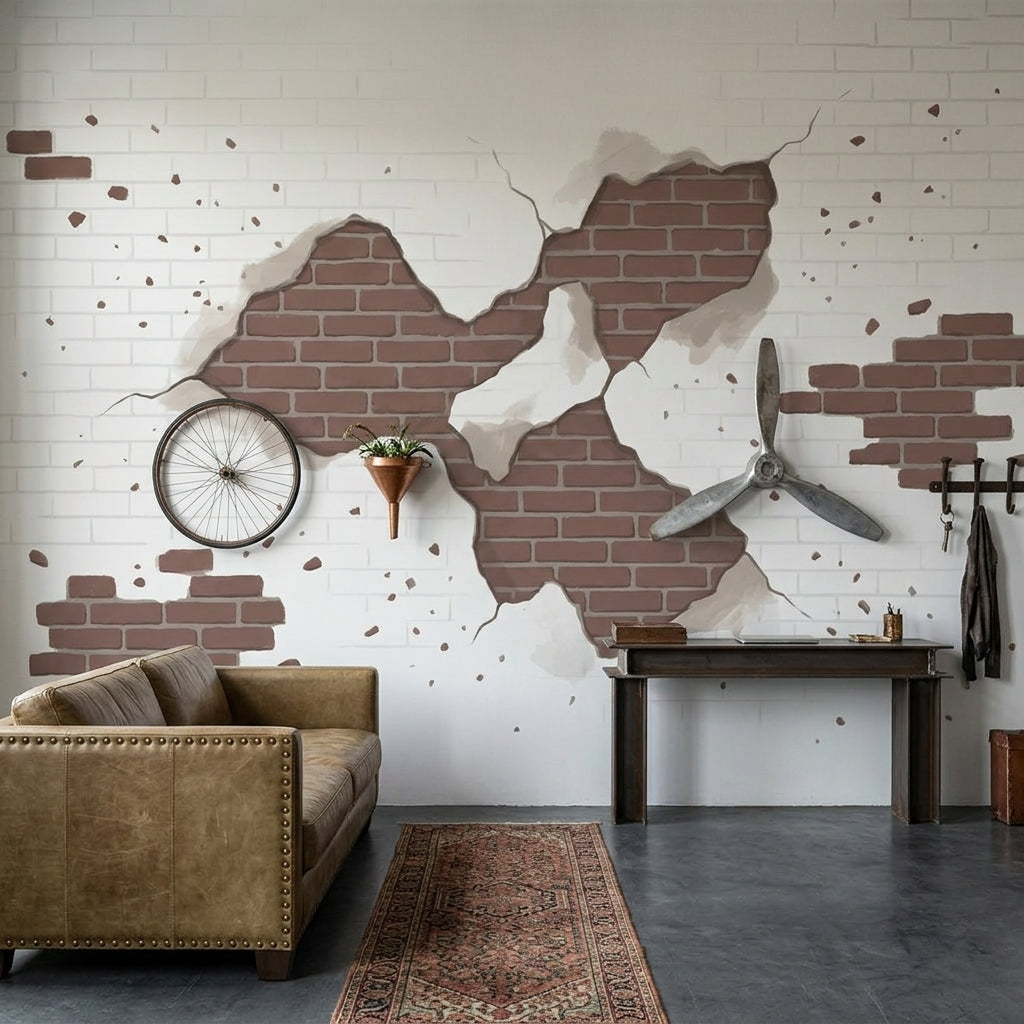 Brick Wall Wallpaper White Brick Wall Industrial Wall Mural