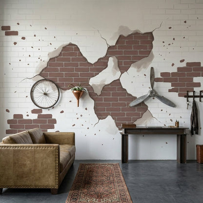 Brick Wall Wallpaper White Brick Wall Industrial Wall Mural