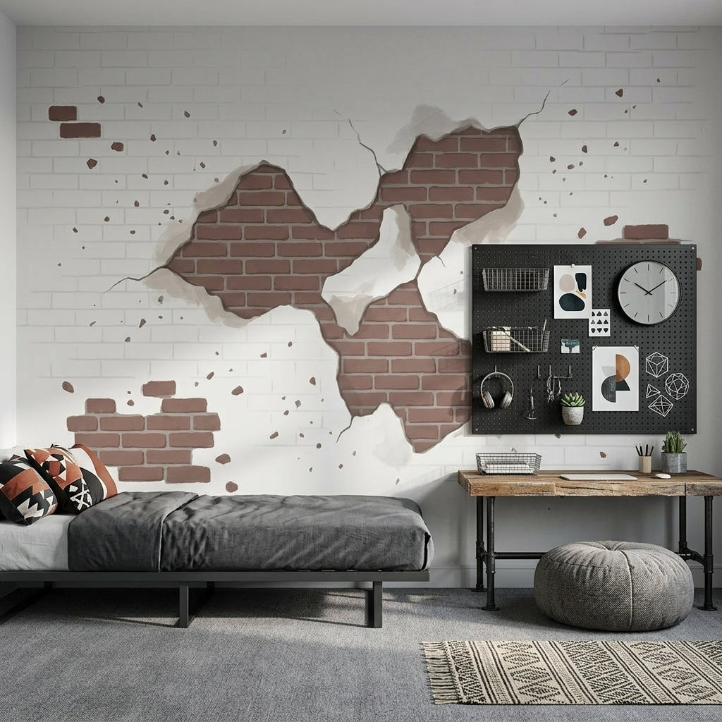 Brick Wall Wallpaper White Brick Wall Industrial Wall Mural