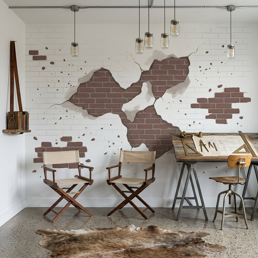Brick Wall Wallpaper White Brick Wall Industrial Wall Mural