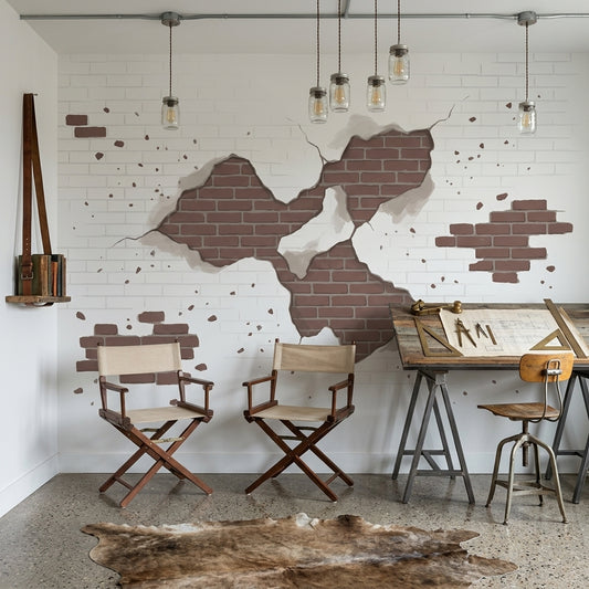 Brick Wall Wallpaper White Brick Wall Industrial Wall Mural