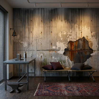 Texture Grunge Wallpaper Concrete Removable Rust Wall Decor