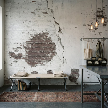 Distressed Wall Wallpaper Peeling Paint Exposed Brick Removable Wall Decor