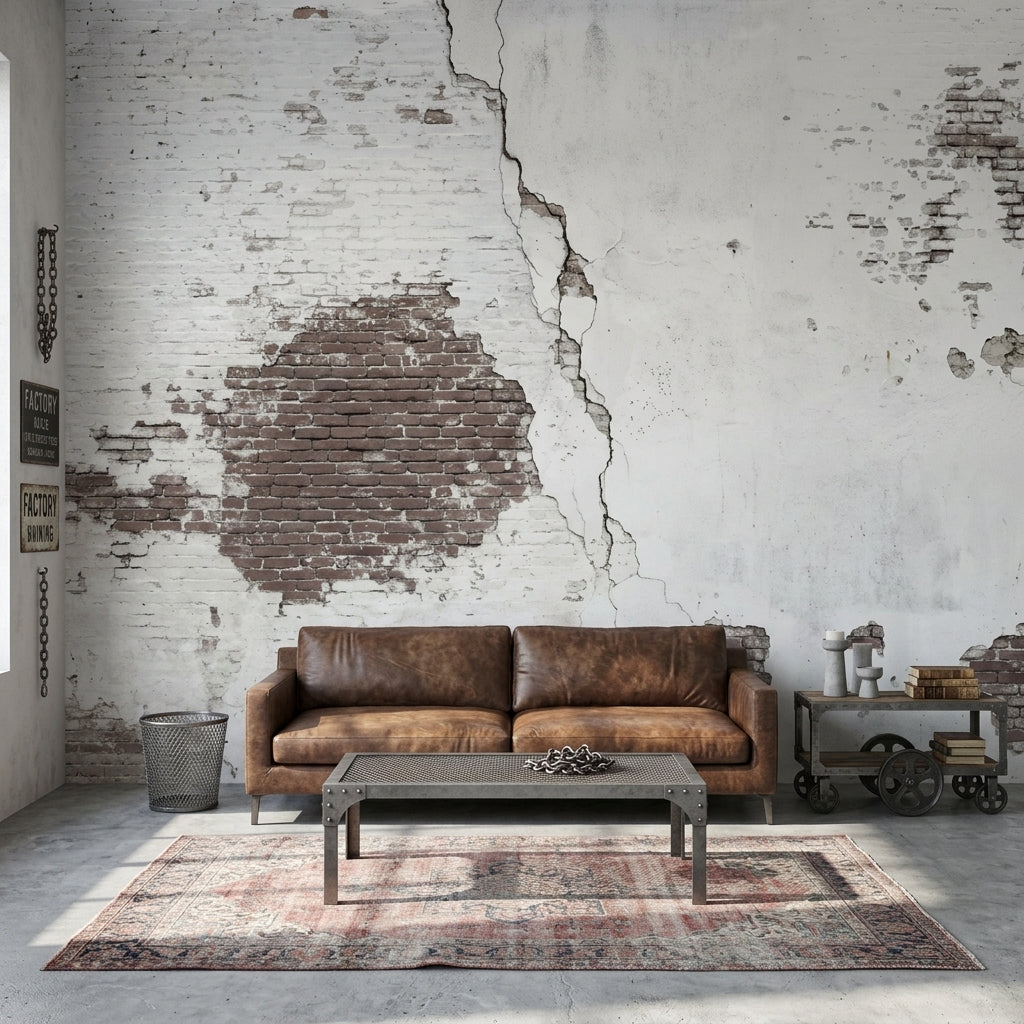 Distressed Wall Wallpaper Peeling Paint Exposed Brick Removable Wall Decor