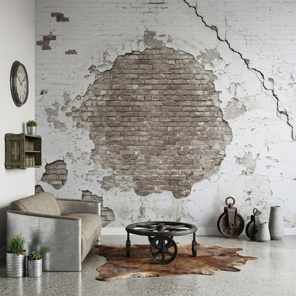 Brick Wall Wallpaper Exposed Brick Distressed Plaster Wall Mural