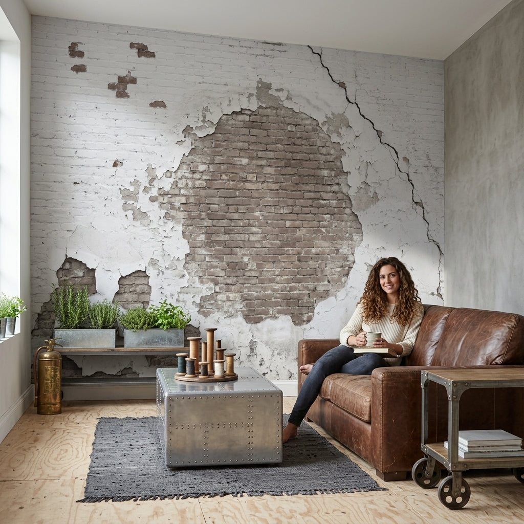 Brick Wall Wallpaper Exposed Brick Distressed Plaster Wall Mural