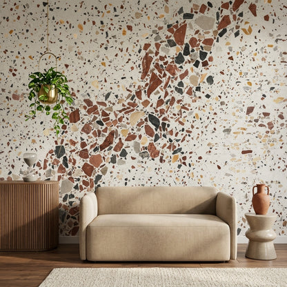 Concrete Texture Wallpaper Terrazzo Removable Minimalist Wall Decor
