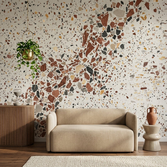 Concrete Texture Wallpaper Terrazzo Removable Minimalist Wall Decor