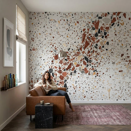 Concrete Texture Wallpaper Terrazzo Removable Minimalist Wall Decor