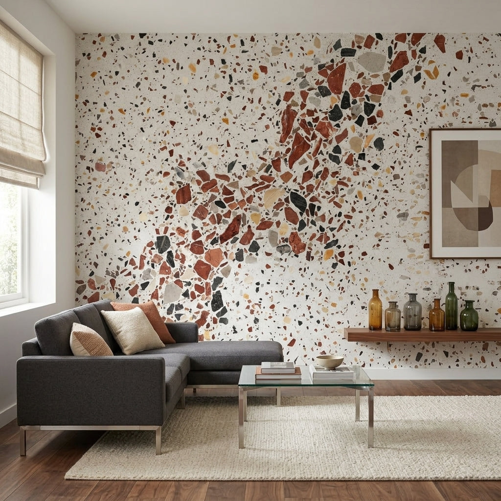 Concrete Texture Wallpaper Terrazzo Removable Minimalist Wall Decor