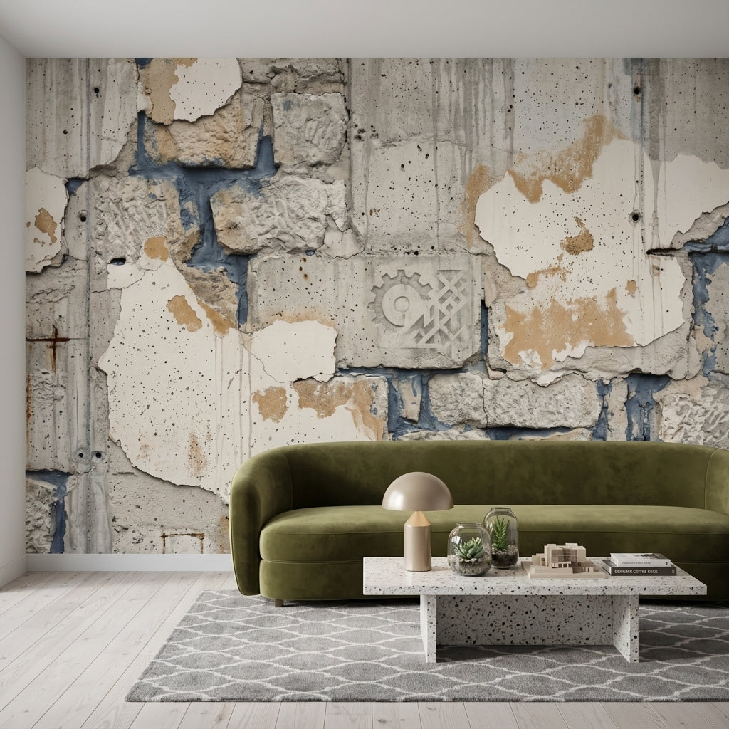 Concrete Texture Wallpaper Industrial Removable Urban Wall Decor