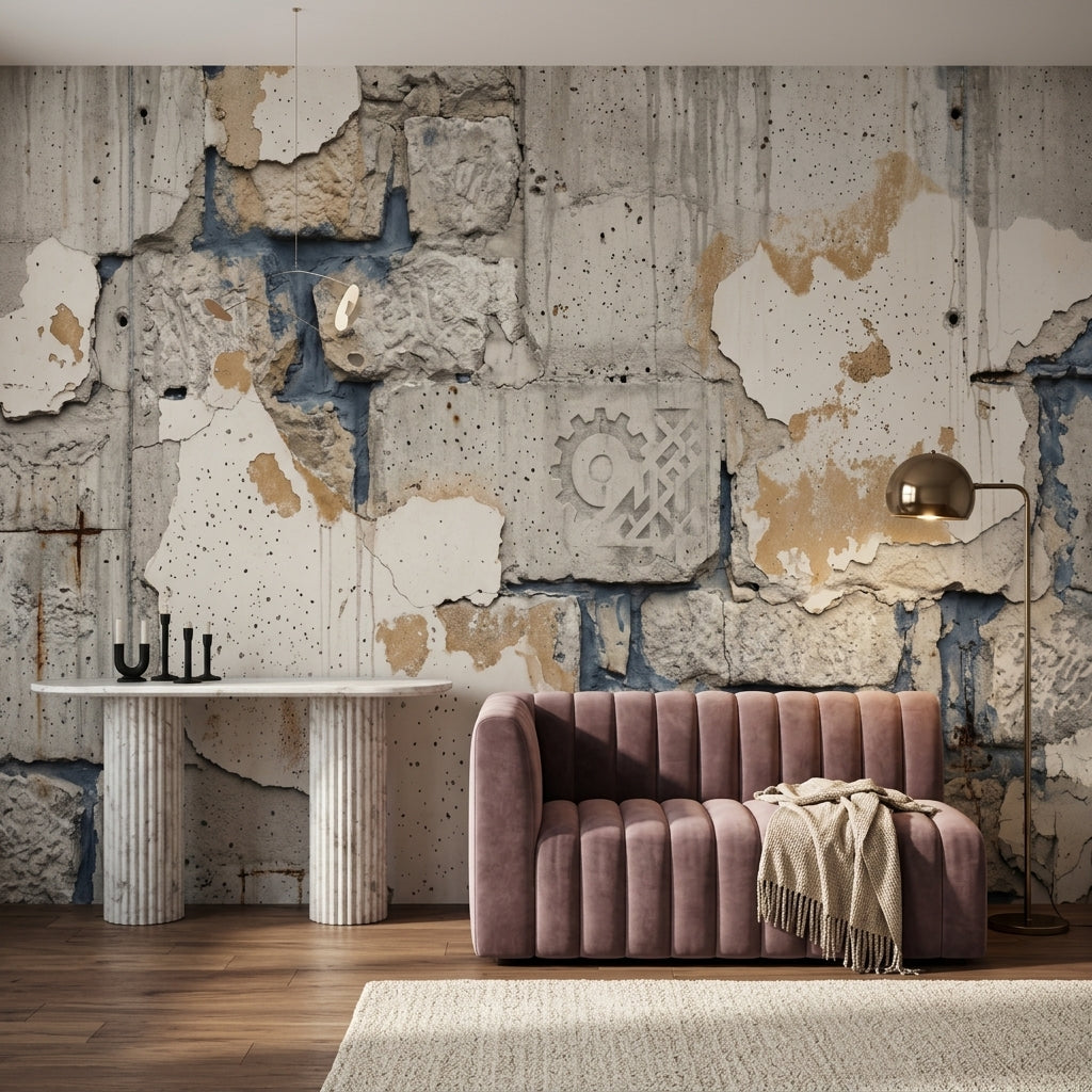 Concrete Texture Wallpaper Industrial Removable Urban Wall Decor