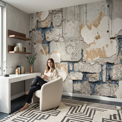 Concrete Texture Wallpaper Industrial Removable Urban Wall Decor