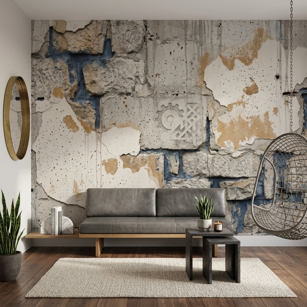 Concrete Texture Wallpaper Industrial Removable Urban Wall Decor