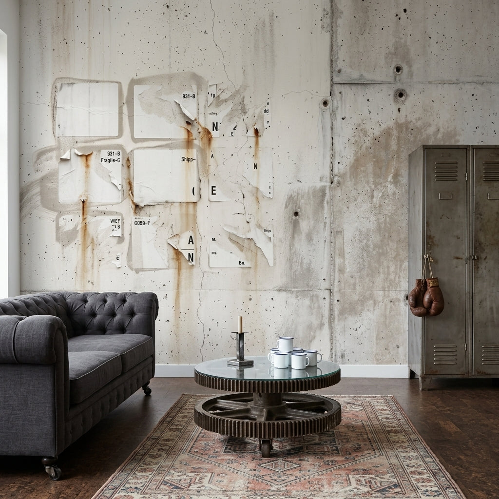 Concrete Wall Wallpaper Cement Surface Industrial Removable Wall Decor